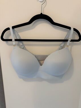 Victoria's Secret Light Blue/gold accents-wireless push-up bra